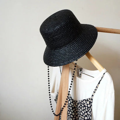 head-wear  summer hat  pearl straw hat lady hat Straw Bucket Hat Blonde coffee  beach hat  harder straw hat    Your Coastal Marketplace | Shoreshopper.com