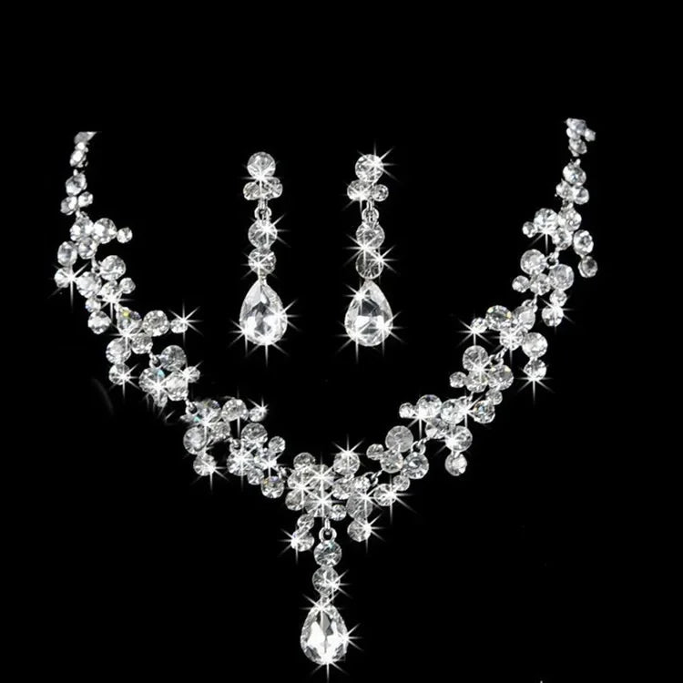 Luxurious Wedding Jewelry Sets for Bridal Bridesmaid Jewelery Drop Earring Necklace Austria Crystal Wholesale Gift    Home Decor Supply | Online Retail | ShoreShopper.com