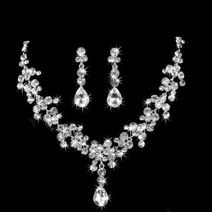 Luxurious Wedding Jewelry Sets for Bridal Bridesmaid Jewelery Drop Earring Necklace Austria Crystal Wholesale Gift    Home Decor Supply | Online Retail | ShoreShopper.com