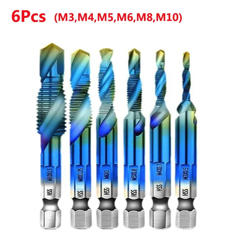 LiYu Shank Titanium Plated HSS Screw Thread Metric Tap Drill Bits Screw Machine Compound Tap M3 M4 M5 M6 M8 M10 Hand Tools    Home Decor Supply | Online Retail | ShoreShopper.com