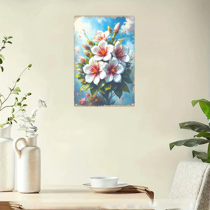 Vibrant 2D Hibiscus Flower Metal Wall Art - Hand-Painted 8x12 Inch Aluminum Decor for Home & Office, Ideal Room Accent    Home Decor Supply | Online Retail | ShoreShopper.com