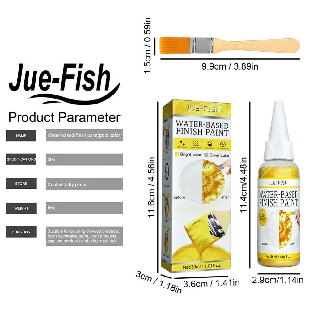 30ml Gold Paint Metallic Acrylic Paint Waterproof Not Faded For Statuary Coloring DIY Hand Clothes Painted Graffiti Pigments    Home Decor Supply | Online Retail | ShoreShopper.com
