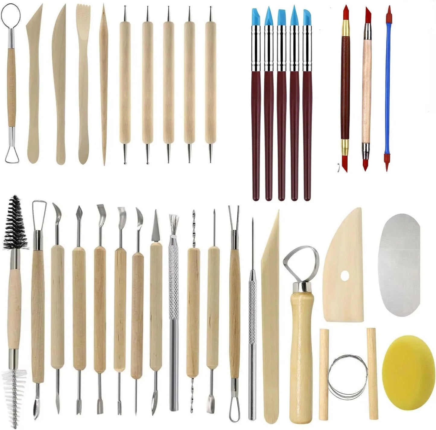 Art Supplies Ceramic Sculpting Tools Wooden Handles Ceramic Clay Pottery Tool Beginner DIY Crafts Wood and Steel Home School Use    Home Decor Supply | Online Retail | ShoreShopper.com