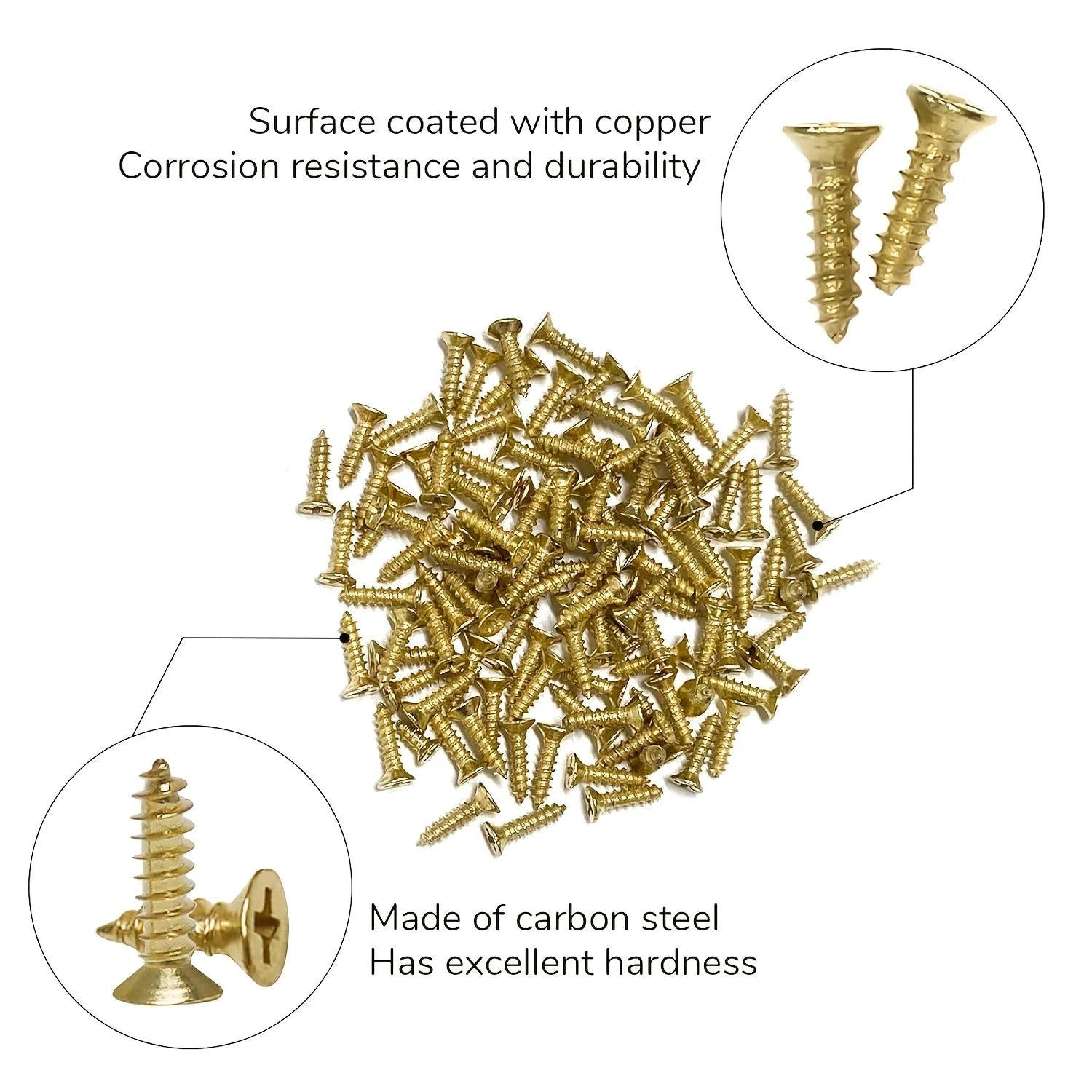 2400pcs Miniature Self-Tapping Screws, M2 Wood Screws, Phillips Head Screws, Flat Head Screws, Gold, Black, Silver Set    Home Decor Supply | Online Retail | ShoreShopper.com