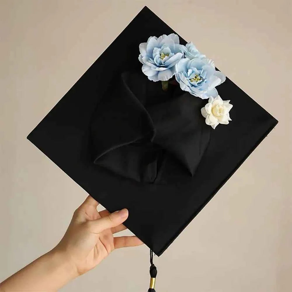 Headwear Doctor Flowers Graduation Cap Bachelor Master Trencher Cap Fringe Charm Ornament Mortar Board University