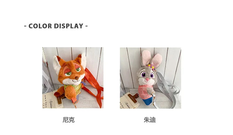 New Zootopia Doll Crossbody Bag Cartoon Judy Hopps Shoulder Bag Holiday Gift Large Capacity Portable Storage Commuter Bag - ShoreCo.Shop