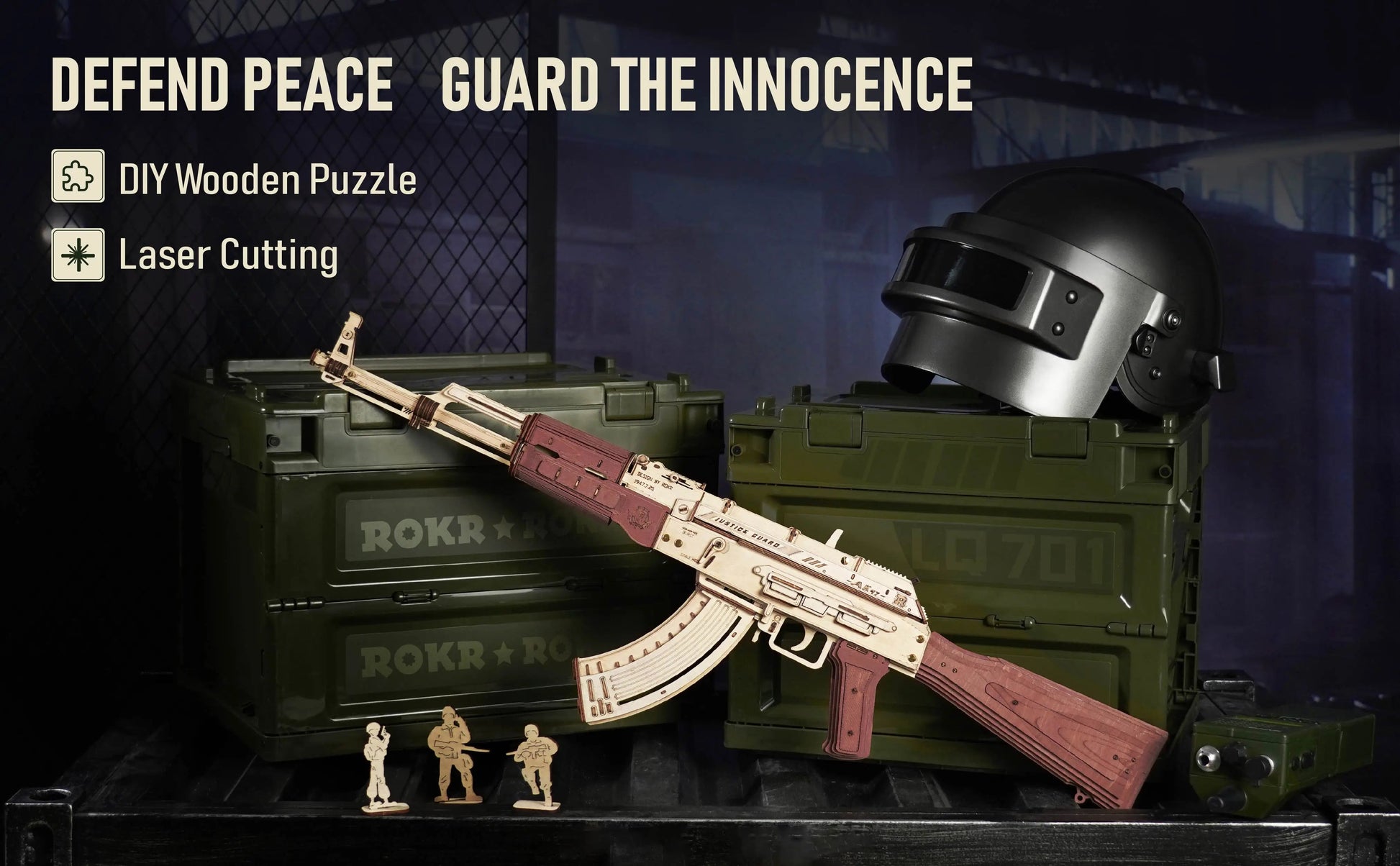 Robotime Rokr Automatic Rifle AK47 3D Wooden Gun Funny DIY Building Block Toys for Kids Adults Justice Guard Wooden PuzzleLQ901    Home Decor Supply | Online Retail | ShoreShopper.com