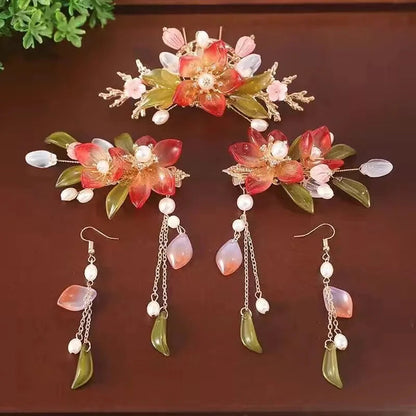 1 Set Ancient Headwear Hairpins Complete Super Immortal Made Headwear New Simple Pink flower Children's Ancient Headwear    Your Coastal Marketplace | Shoreshopper.com