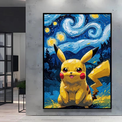 Van Gogh Style Pokemon Pikachu Wall Decoration Multiple Characters Are Available Creating A Unique Artistic Space for Your Home    Home Decor Supply | Online Retail | ShoreShopper.com