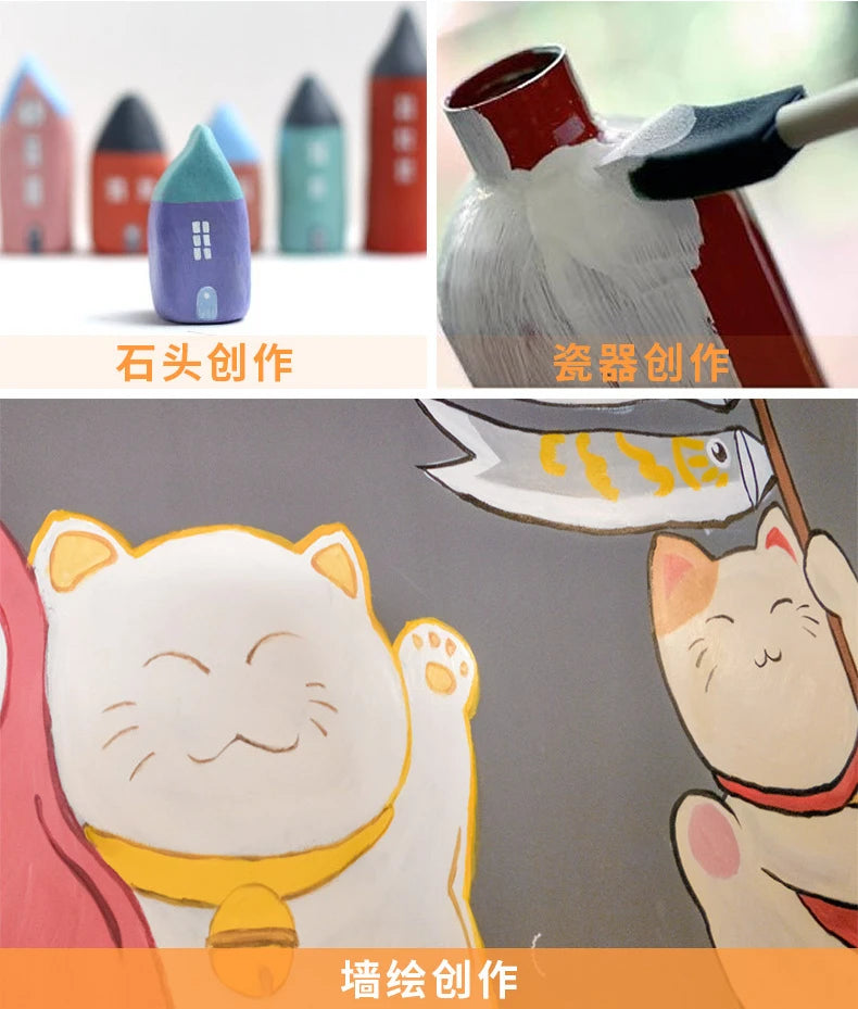 300ml White Acrylic Paints In Large Jars for Wall Painting Without Losing Color Waterproof and Sun Protection Art Supplies    Home Decor Supply | Online Retail | ShoreShopper.com