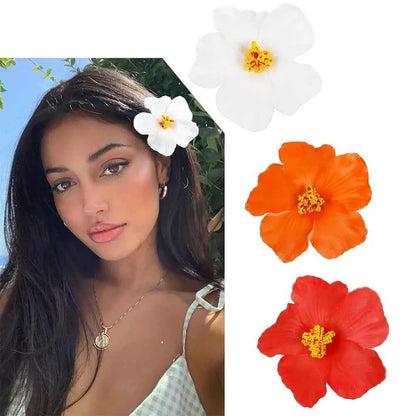 Headwear Hawaiian Flower Hair Clips Side Bangs Clip Hair Accessories Artificial Flower Clips Suitable Vacation Beach Parties