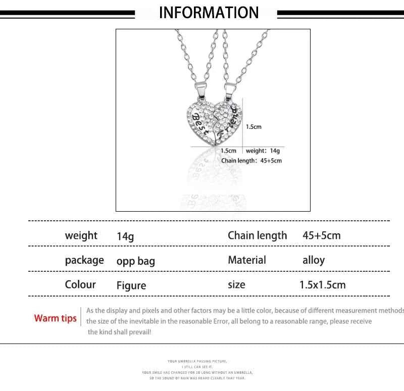 New Best Friends Necklace For Women Girls Broken Heart Puzzle Musical Note Pendant Necklaces BFF Friendship Forever Jewelry Gift