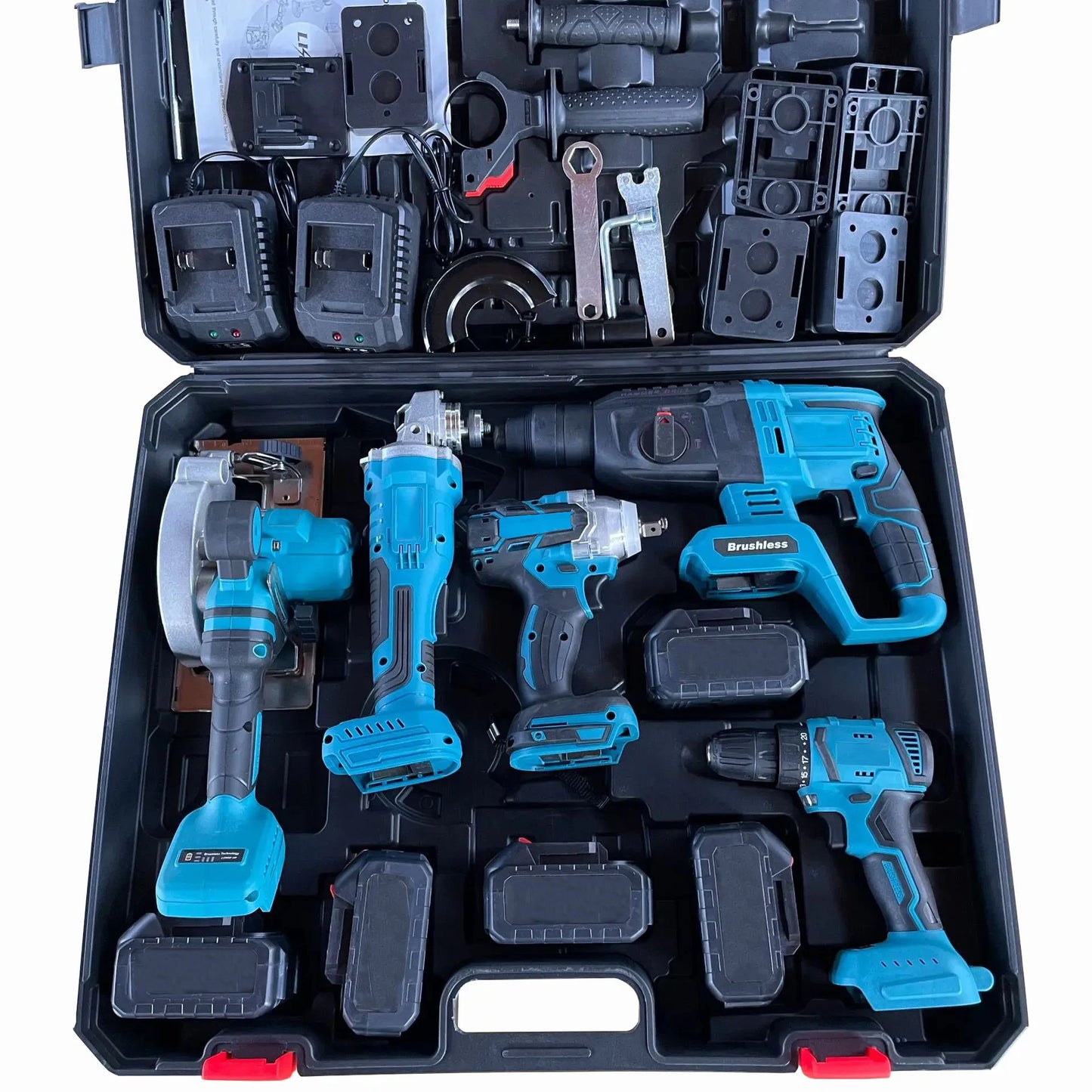 Wholesale Cordless Hammer Impact Drill Electric Wrench Set Battery Power Tool Kit with Protective Case Customizable OEM Support - ShoreCo.Shop