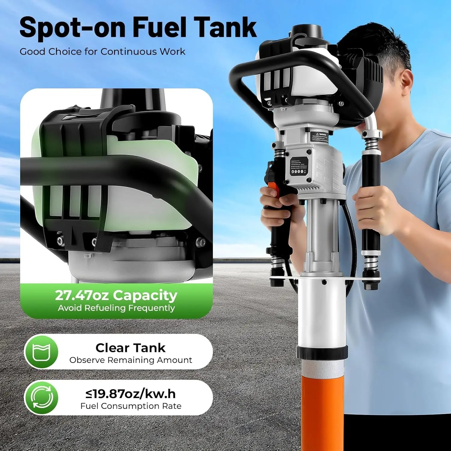 37.7CC 4 Stroke Gas-Powered T Post Driver, Gas Powered Pile Driver with Storage Box, Single Cylinder , Customized    Home Decor Supply | Online Retail | ShoreShopper.com