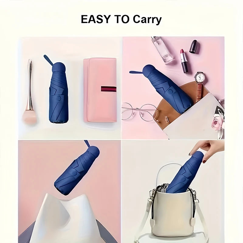 Ultralight Mini Capsule Sun Umbrella, And Compact Portable UV Protection Umbrella, Foldable Design Five-fold Sunshade    Your Coastal Marketplace | Shoreshopper.com