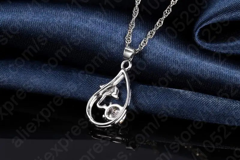 Wedding Bridal Jewelry Sets for Women Neckalce and Earrings 925 Sterling Silver Romantic Style Jewelry for Women As Gift    Home Decor Supply | Online Retail | ShoreShopper.com