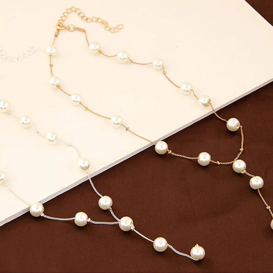 Charming White Pearl Necklace Bracelet Earring Jewelry Set Women Bridal Wedding Elegant Accessories    Home Decor Supply | Online Retail | ShoreShopper.com