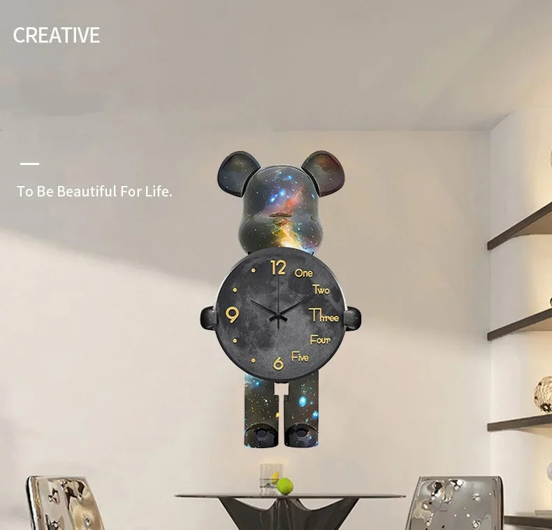 Large Bear Wall Clocks CreativeBear Wall Clock Aesthetic Giant Wall-clock Luxury Living Room Decoration Dining Room Ornament    Home Decor Supply | Online Retail | ShoreShopper.com