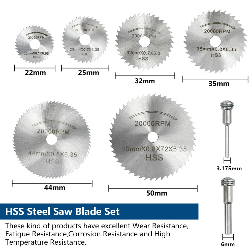 XCAN 63pcs Cutting Wheel Set Mini HSS Saw Blade,Diamond Saw Blade,Metal Cut off Disc  Drill 1/8" Mandrel for Dremel Rotary Tool    Home Decor Supply | Online Retail | ShoreShopper.com