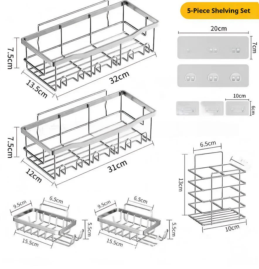 No Drilling Stainless Steel Triangle Double Layer Shelf for Bathroom Balcony Kitchen Corner Storage Space Saving Durable Design    Home Decor Supply | Online Retail | ShoreShopper.com