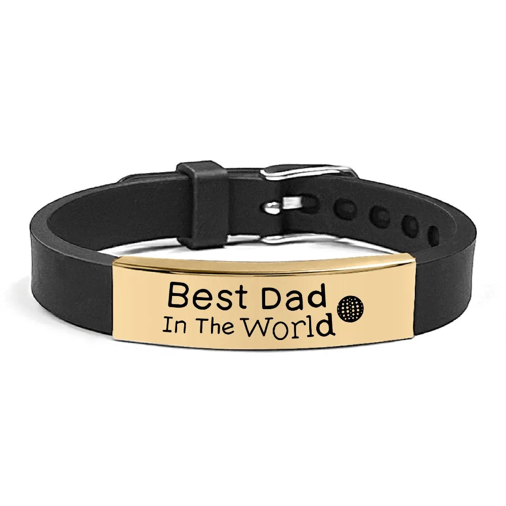 Father's Day Gifts Inspirational Quote Bracelets Wristband Stainless Steel Family Bracelets Adjustable Bracelet for Father    Your Coastal Marketplace | Shoreshopper.com