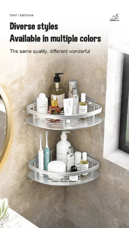 Bathroom Shelves Wall Mounted Non perforated Bathroom Shelf Shower  Storage Shelf  Kitchen Organizer  Bathroom Corner Shelf    Home Decor Supply | Online Retail | ShoreShopper.com