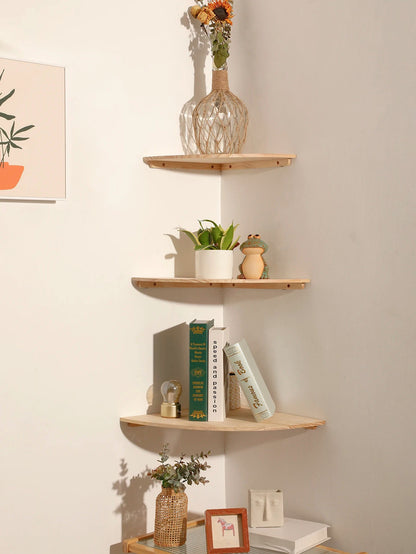 Scalloped Corner Shelves Floating Wall Shelf Storage Rack Wooden Wall Decor Bedroom Living Room Kitchen  Home Decorations Ledge    Home Decor Supply | Online Retail | ShoreShopper.com
