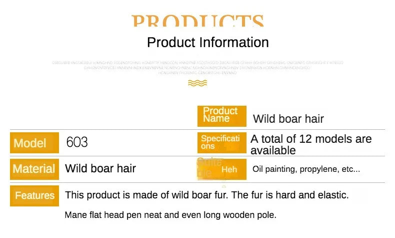 6pc new concept paintbrush wild boar mane oil painting brush water powder acrylic nail round head long black pole paintbrush set    Home Decor Supply | Online Retail | ShoreShopper.com