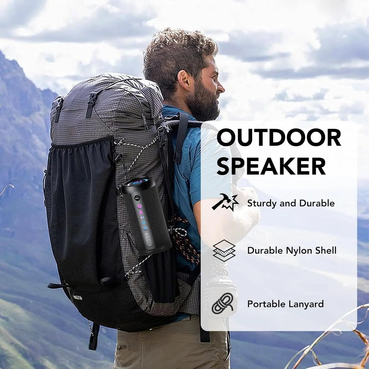 Portable Bluetooth Speaker, Bluetooth 5.4 Speaker, 30W Dual Speaker, Deep Bass, 30H Playtime, 3 EQ Mode, Colorful RGB Lights    Home Decor Supply | Online Retail | ShoreShopper.com