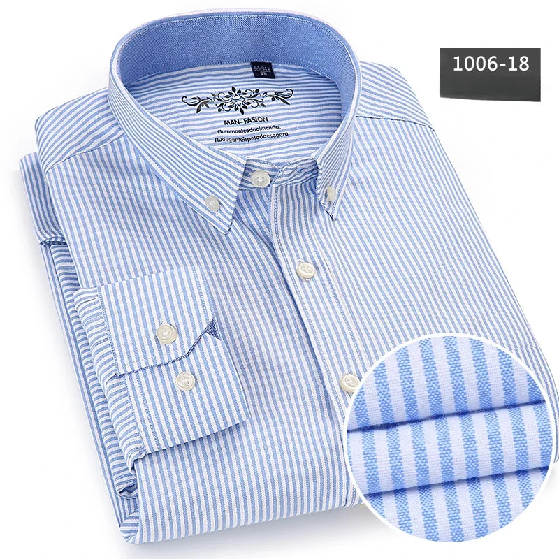 New in shirt long-sleeve shirts for men slim fit formal plian shirt single pocket office clothes soft plaid cotton designer tops    Home Decor Supply | Online Retail | ShoreShopper.com