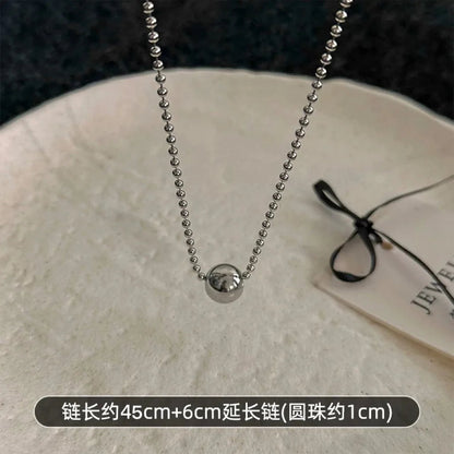 Personality Design Silver Color Stainless Steel Beaded Ball Pendant Necklace for Women Double Layer Hip Hop Rock Chokers Jewelry    Home Decor Supply | Online Retail | ShoreShopper.com