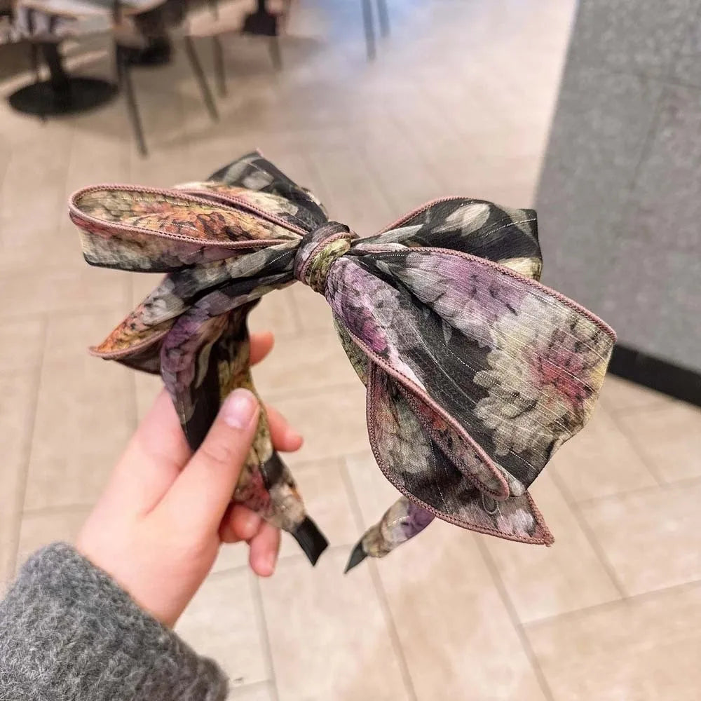 Headwear Three-layer Bow Headband ABS Creative Bownot Wide Hair Hoop Rose Contrasting Colors Floral Printed Hairband Wash Face    Your Coastal Marketplace | Shoreshopper.com