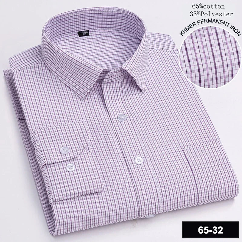 New in shirt long-sleeve shirts for men slim fit formal plian shirt single pocket office clothes soft plaid cotton designer tops    Home Decor Supply | Online Retail | ShoreShopper.com