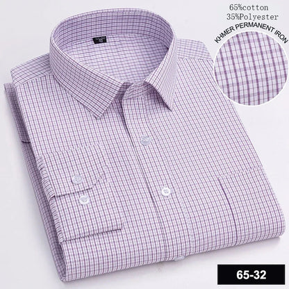 New in shirt long-sleeve shirts for men slim fit formal plian shirt single pocket office clothes soft plaid cotton designer tops    Home Decor Supply | Online Retail | ShoreShopper.com