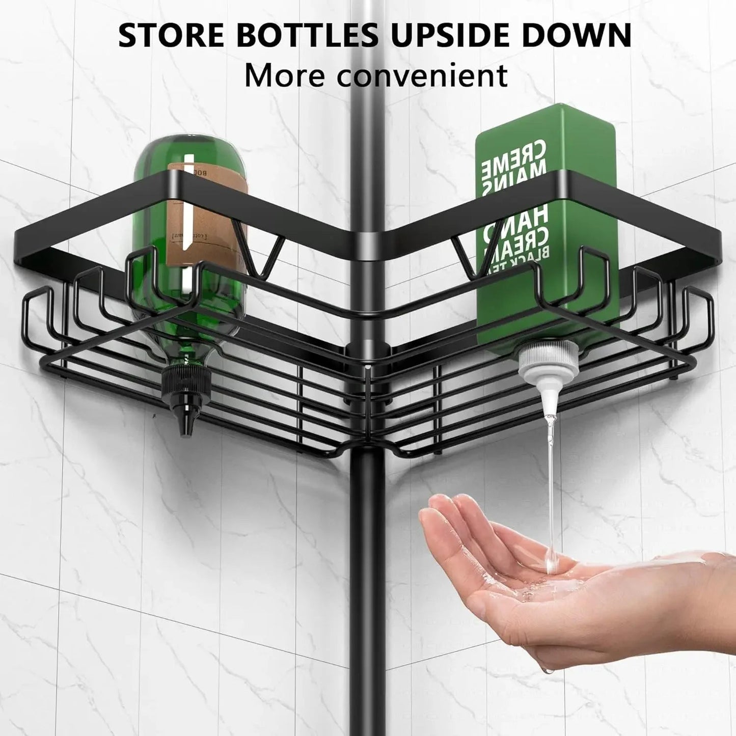 Corner Shower Caddy Tension Pole - 4 Tier Stainless Steel Rustproof Shower Corner Caddy for Bathroom Shower Organizer    Home Decor Supply | Online Retail | ShoreShopper.com