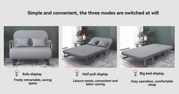 Modern folding sofa bed apartment small apartment simple single and double folding sofa with armrest