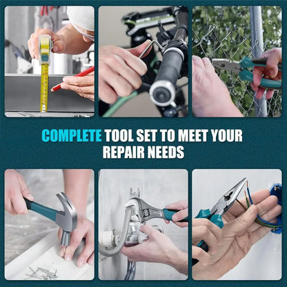 Tool Kit 206PCS with Drill - 12V Cordless Power Drill Combo Home Tool Set - Portable Basic General Household Toolbox for Repair - ShoreCo.Shop