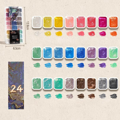 12/24/35/48Color Pearlescent Solid Watercolor Paint Multifunctional Painting Tool Set Painting Paint DIY Watercolor Sets    Home Decor Supply | Online Retail | ShoreShopper.com