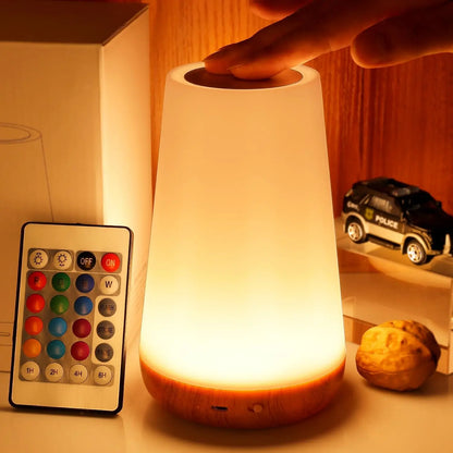 13 Color Changing Night Light Remote Control Touch USB Rechargeable RGB Night Lamp Dimmable Lamp Portable Table Bedside Lamp - ShoreCo.Shop