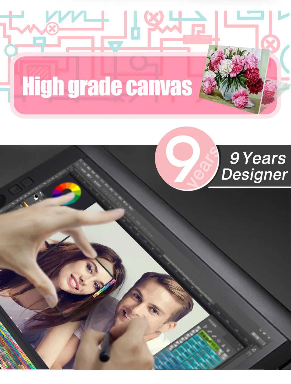 Huacan Acrylic Paint By Numbers Woman Portrait Pictures On Canvas Handmade Modern Diy Gift Home Decor    Home Decor Supply | Online Retail | ShoreShopper.com