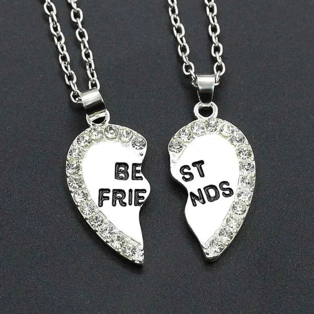 1 Pair Love Heart English Pendant Fashion Friends Necklace Good Friends Choker Statement Necklace