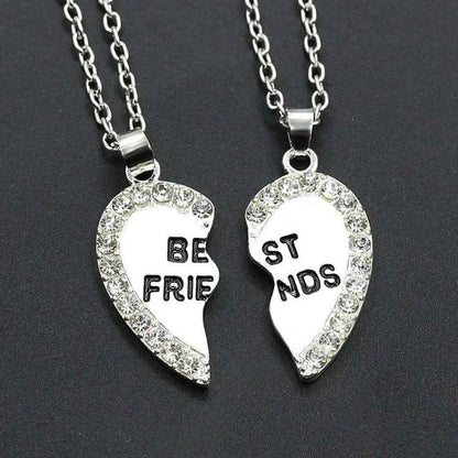 1 Pair Love Heart English Pendant Fashion Friends Necklace Good Friends Choker Statement Necklace
