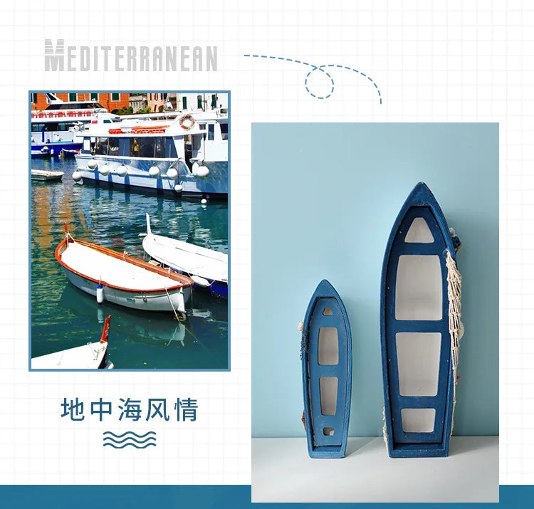 Mediterranean Wooden Boat Ornament Crafts Children's Room Office Home Decoration Wooden Sea Theme Home Decor    Your Coastal Marketplace | Shoreshopper.com
