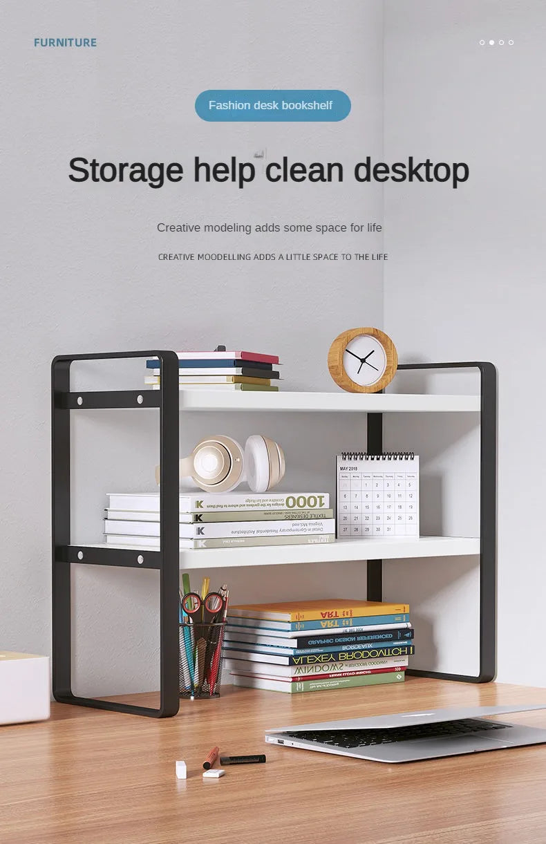 Shelf Desktop Storage  Bookshelf Student Desk Shelves Racks Office Computer Desk Tiered Cabinet Home Storage Holders Organizer    Home Decor Supply | Online Retail | ShoreShopper.com