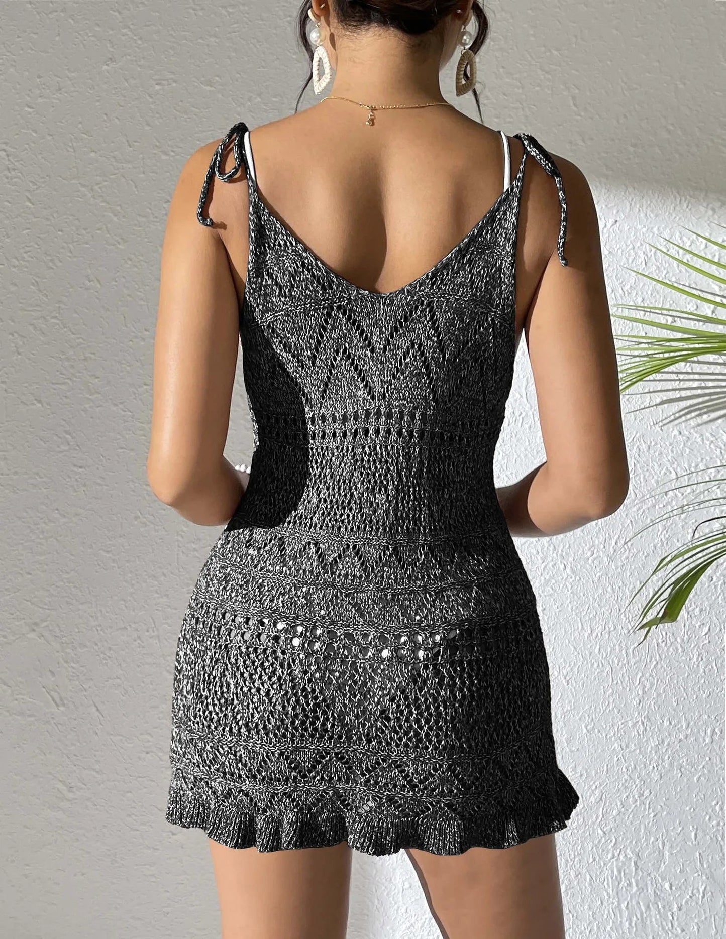 Beach dress, women's suspender dress, strap dress, high elasticity blended with fungus edge for vacation    Your Coastal Marketplace | Shoreshopper.com