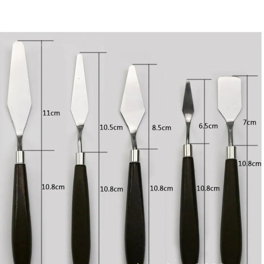 Hot 5PCS Stainless Steel Scraper Spatula Art Supplies for Artist Canva Oil Paint Color Mixing Palette Knife Painting Wholesale    Home Decor Supply | Online Retail | ShoreShopper.com