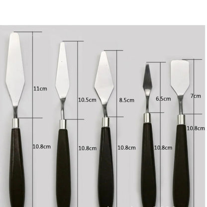 Hot 5PCS Stainless Steel Scraper Spatula Art Supplies for Artist Canva Oil Paint Color Mixing Palette Knife Painting Wholesale    Home Decor Supply | Online Retail | ShoreShopper.com