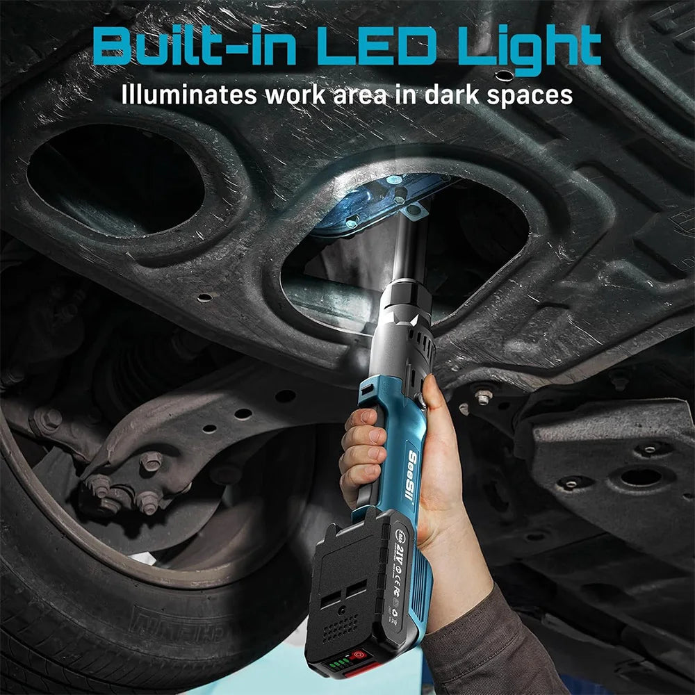 Seesii 3/8'' 80Nm Cordless Electric Wrench 6'' Extended Ratchet Wrench Electric Angle Wrench Driver Auto Repair Tools Set 12V    Home Decor Supply | Online Retail | ShoreShopper.com
