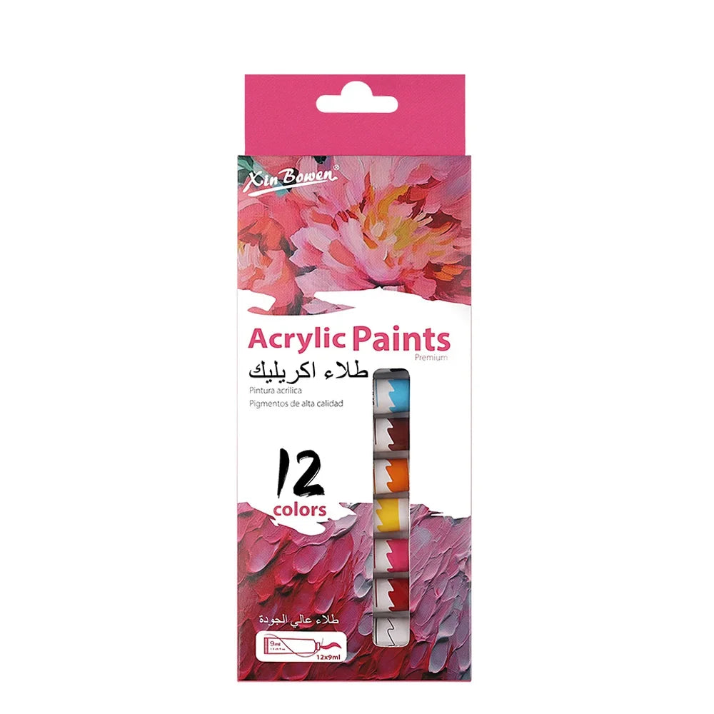 12 Color Acrylic Paint Set 9ml Tubes Waterproof Art Supplies for Beginner Artists DIY Painting on Canvas Wall Art Craft Projects    Home Decor Supply | Online Retail | ShoreShopper.com