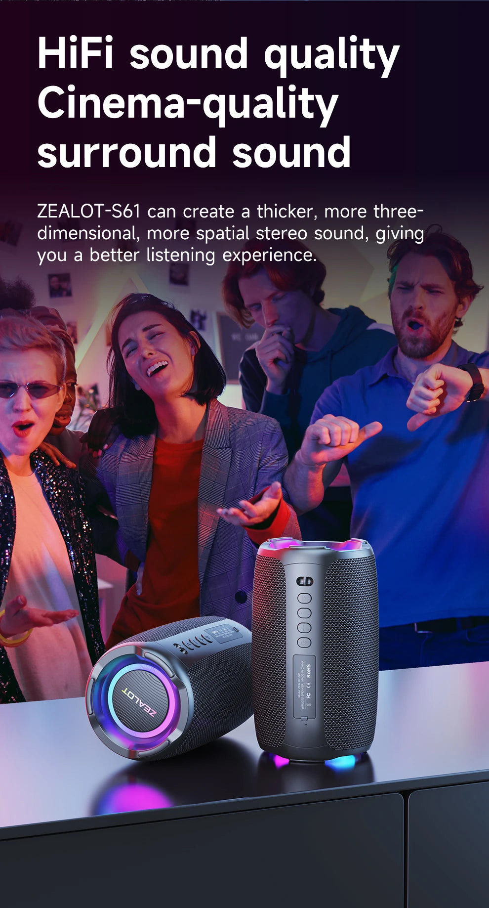 S61 Bluetooth Speaker,with IPX6 Waterproof Protection and Outdoor Bass Sound for Backyard and Beach Party,10W Loudspeaker    Home Decor Supply | Online Retail | ShoreShopper.com